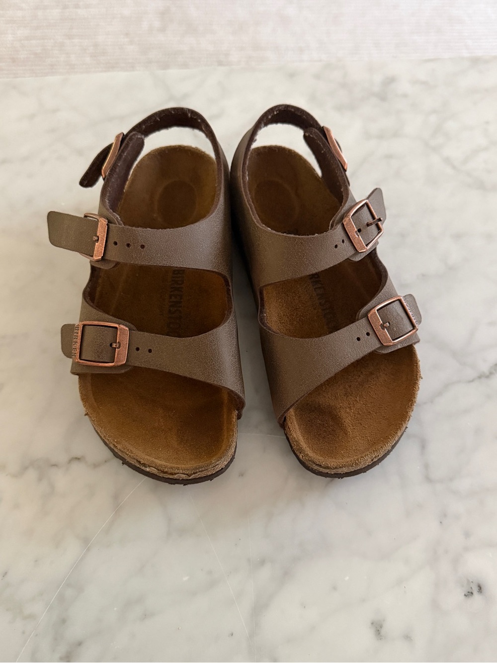 Birkenstock Kids Brown Double-Strap Buckle Sandals